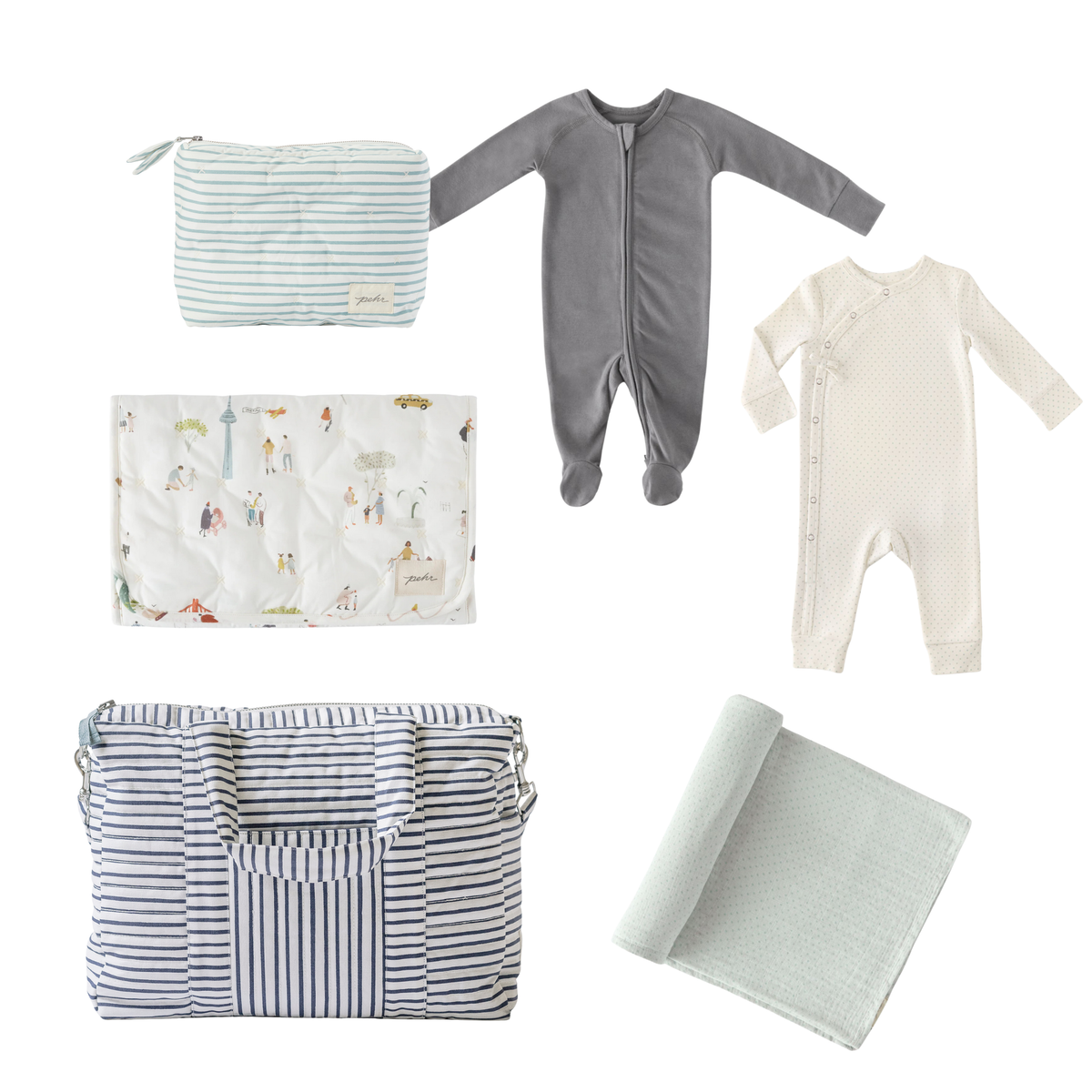 hospital bag bundle in for him blues pattern pehr 1