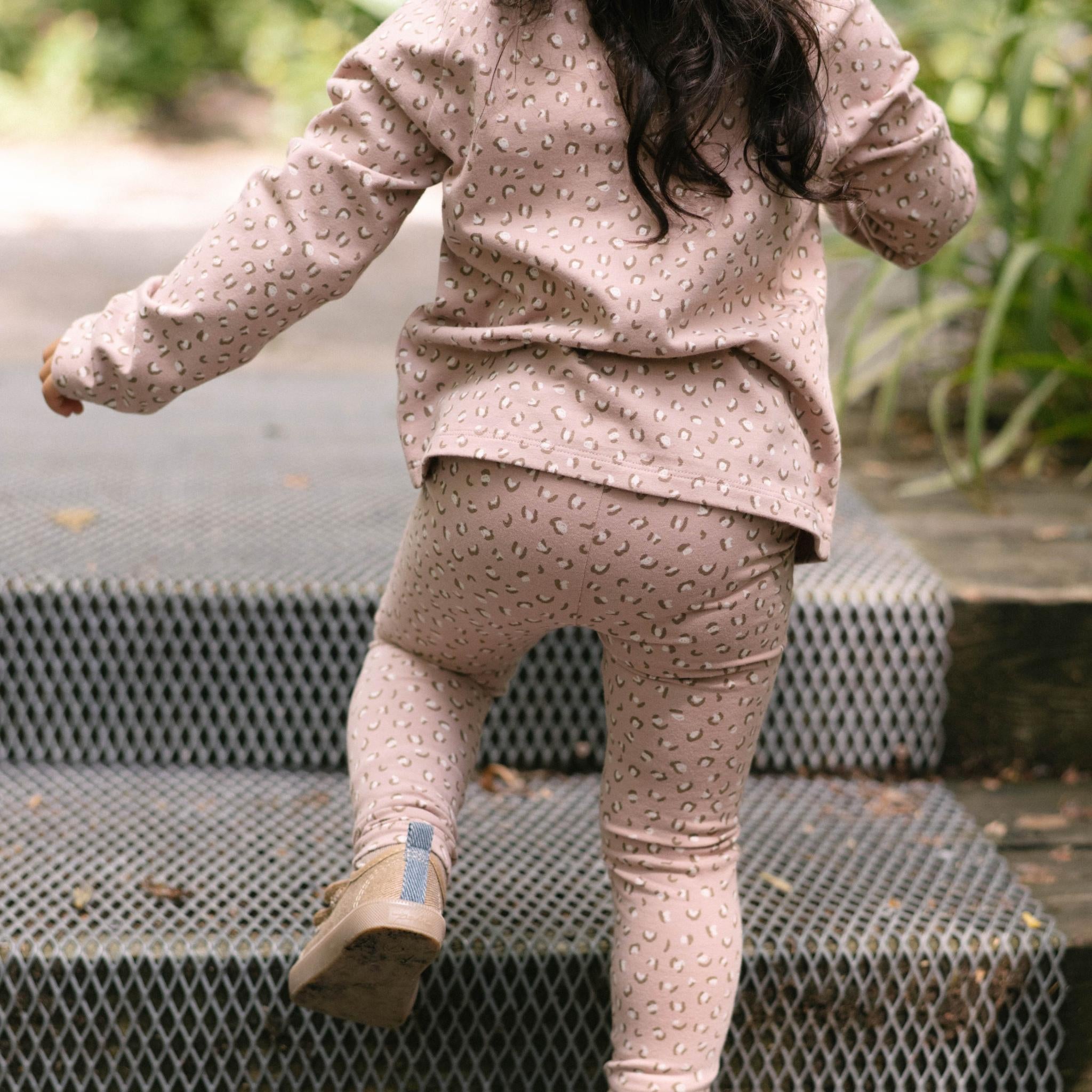 Essentials Toddler Girl Set - Spotted Pink- Back