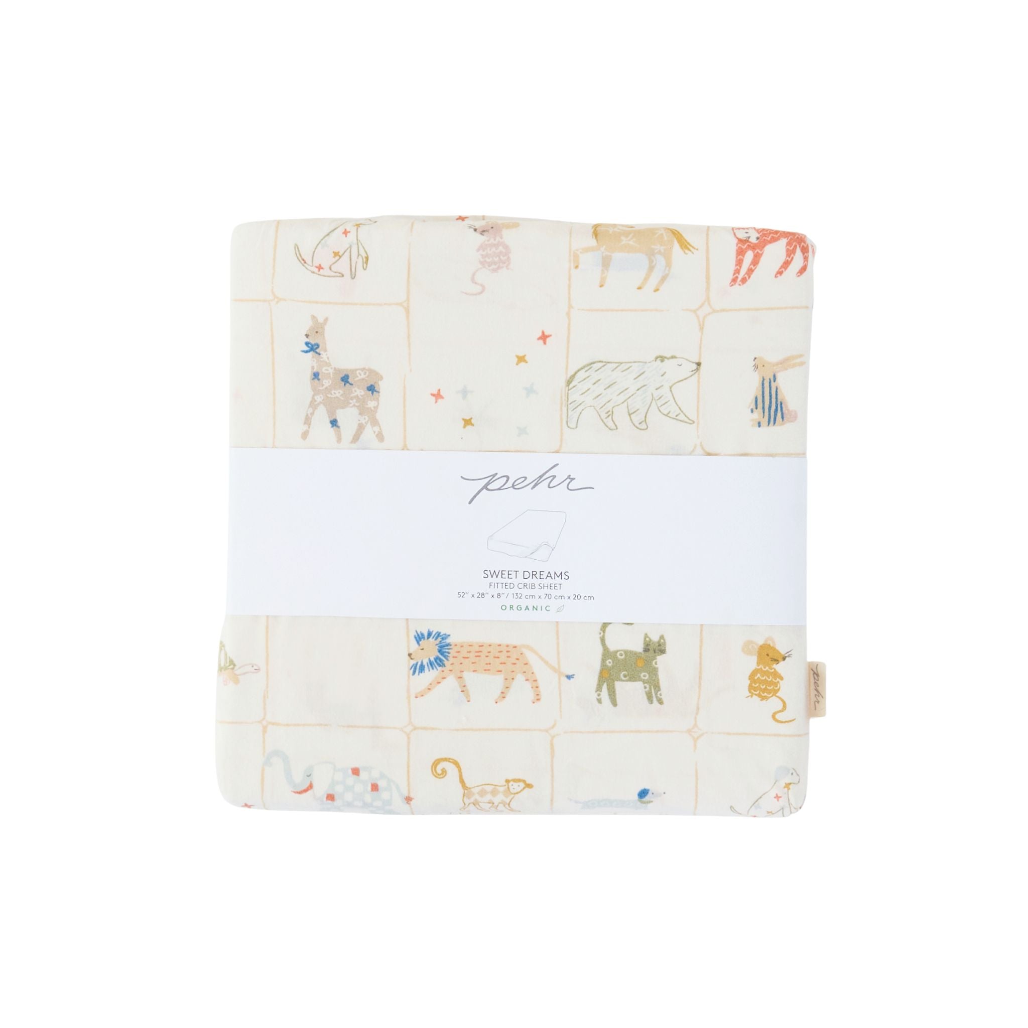 Organic Cotton Crib Sheet - Animal Shuffle