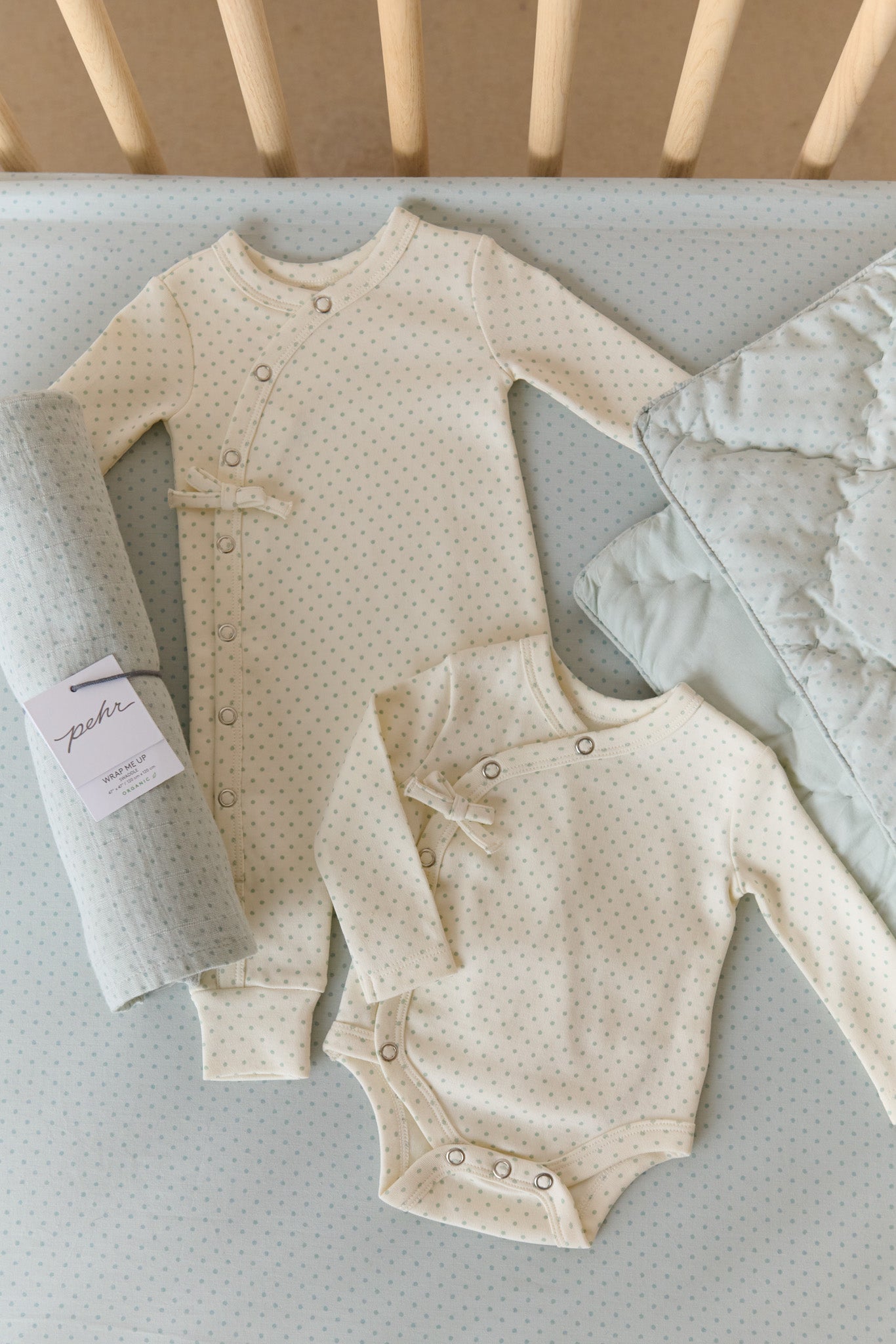 Pehr-Pin Dot Swaddle-Pin Dot Sea-3