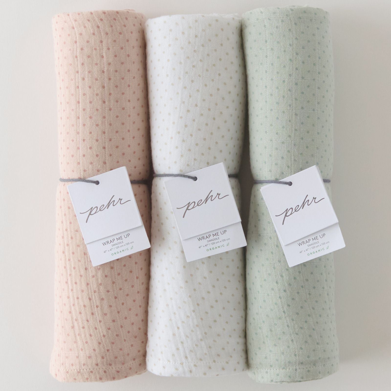 Pehr-Pin Dot Swaddle- Pin Dot Peony-2