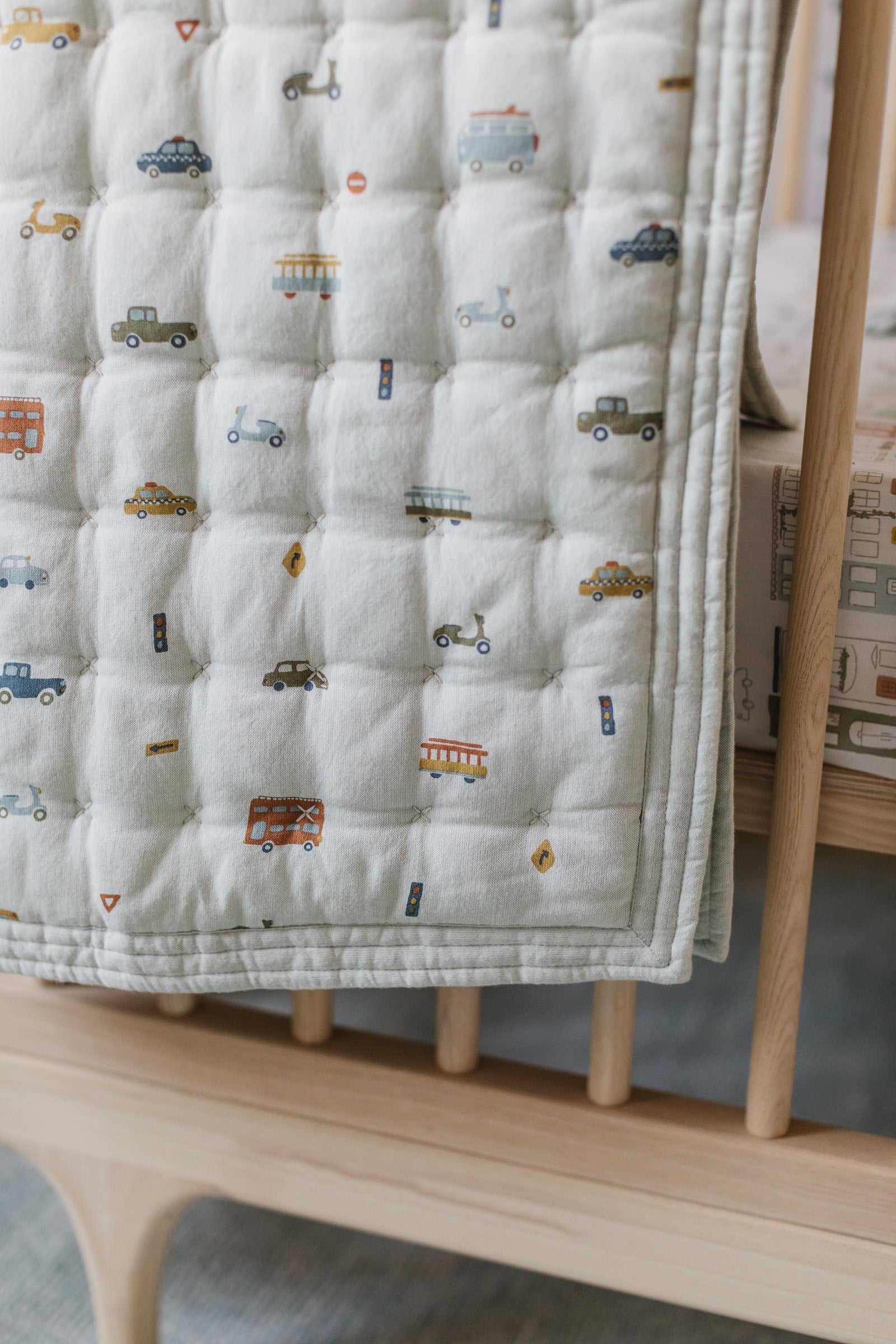 Quilted Chambray Blanket - Rush Hour