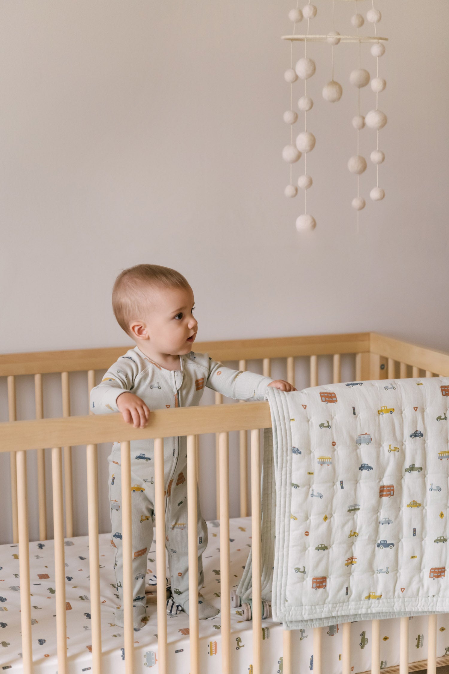 Quilted Chambray Blanket - Rush Hour