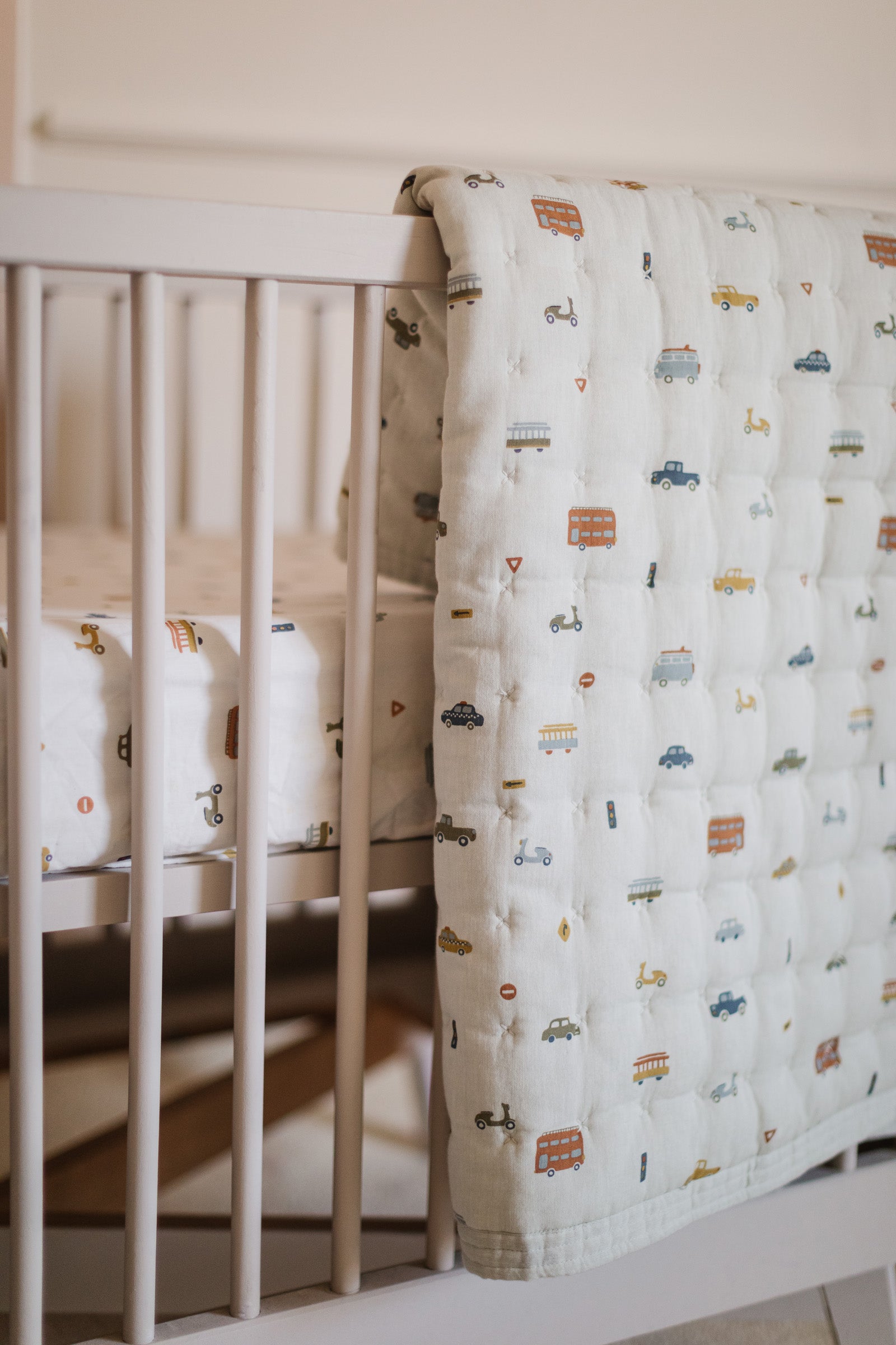 Quilted Chambray Blanket - Rush Hour