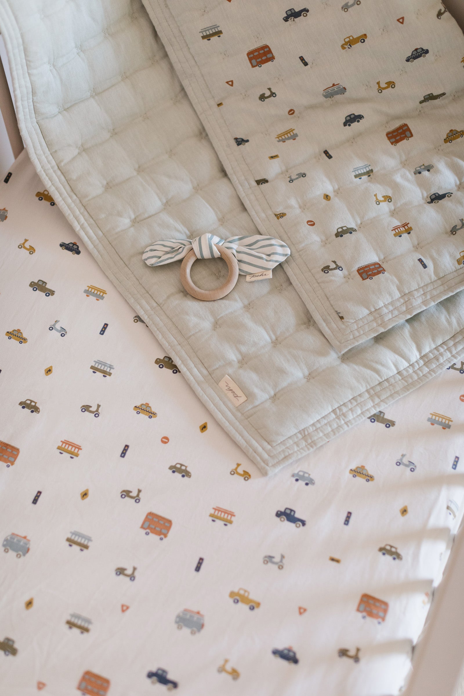 Quilted Chambray Blanket - Rush Hour