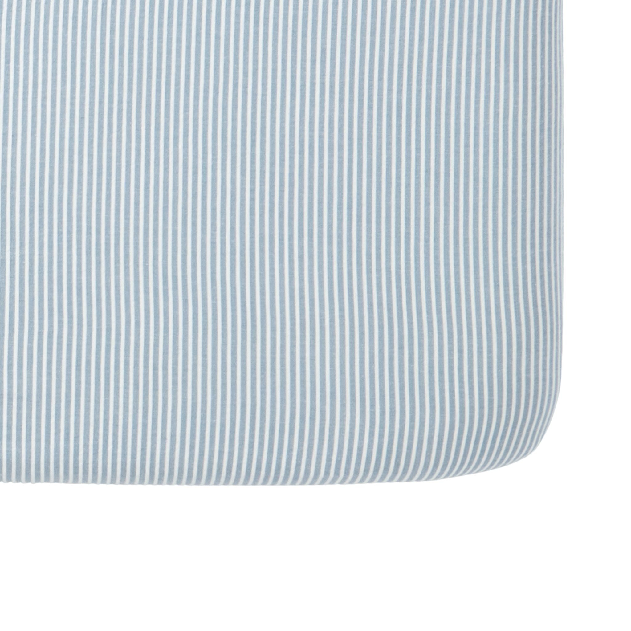 Pehr-Seersucker Crib Sheet-Marine Blue-1