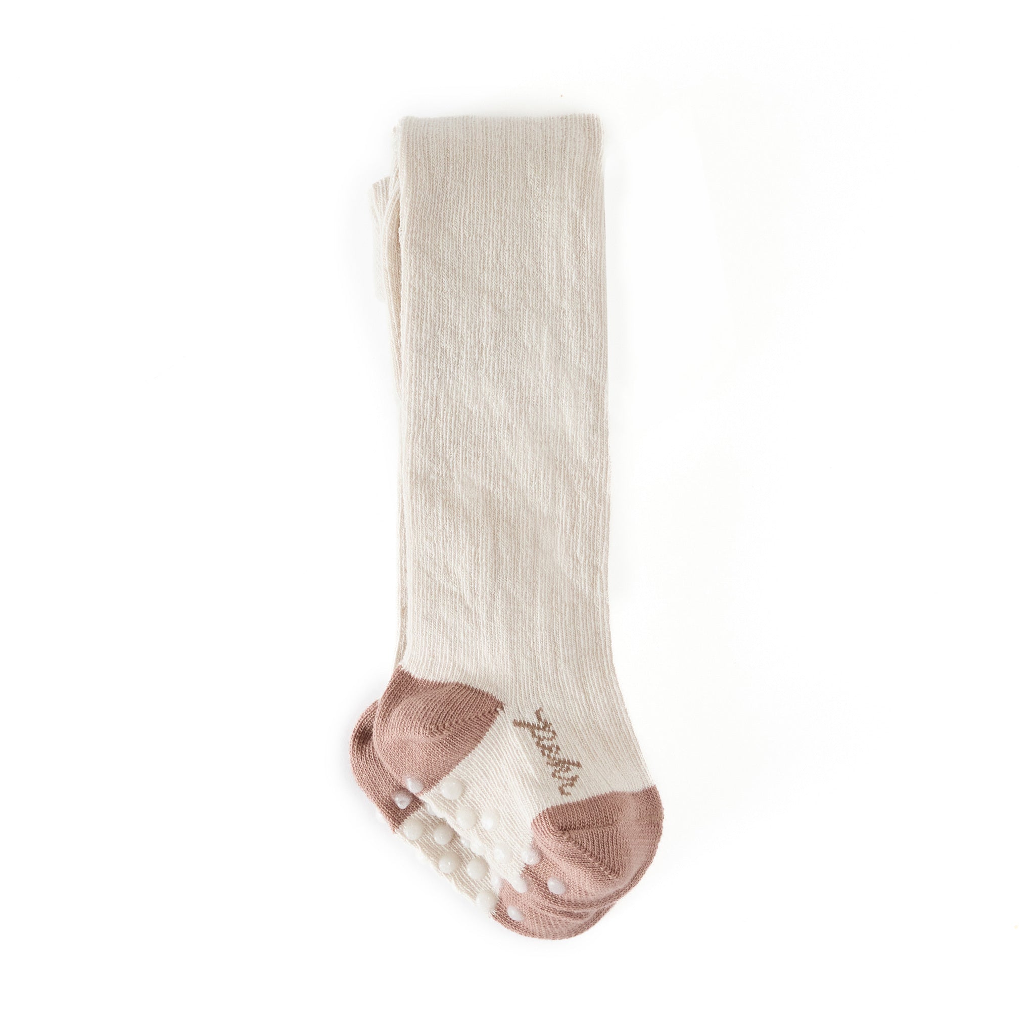 ribbed tights with grips natural in neutrals pattern pehr