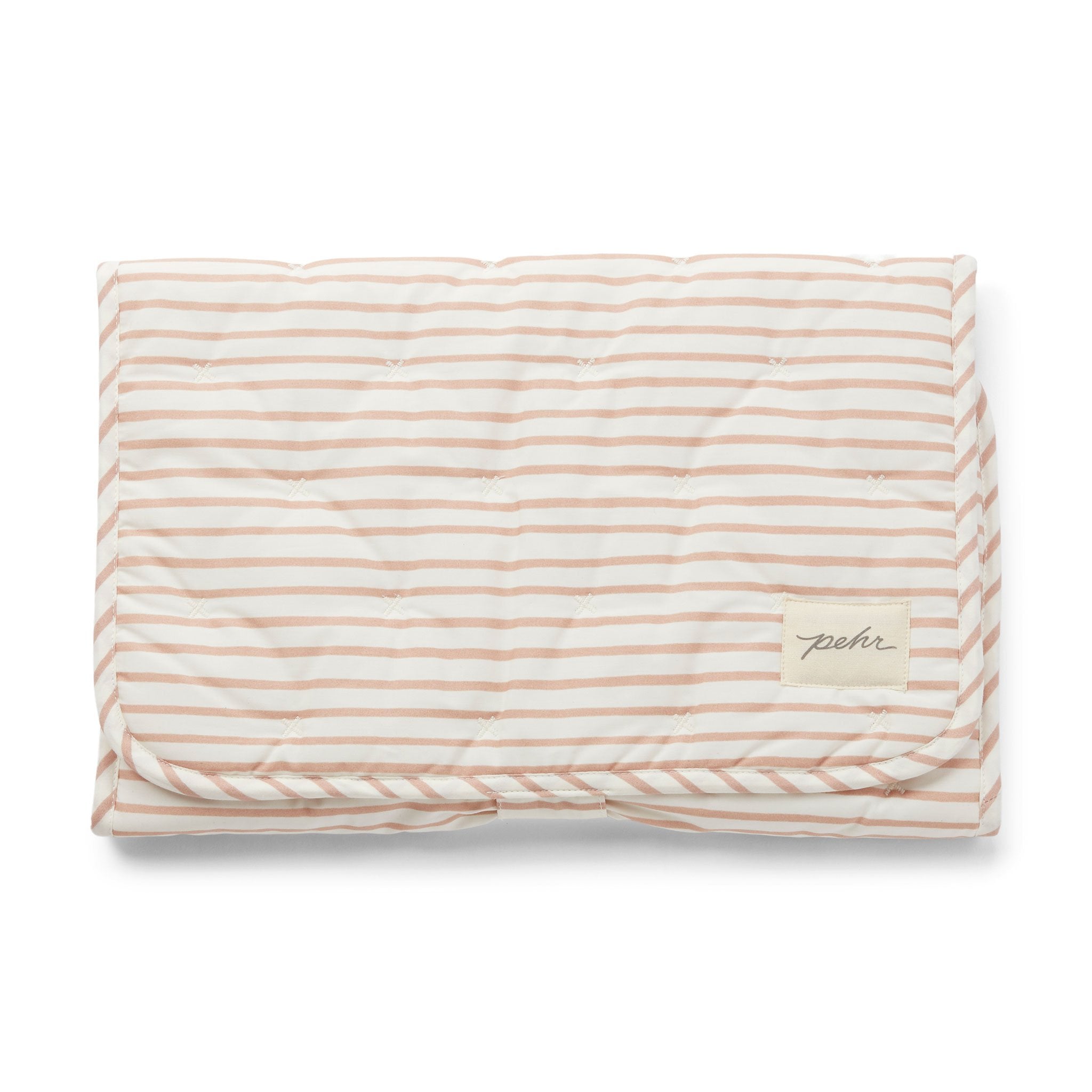 Pehr-Striped On the Go Portable Changing Pad-Stripes Away Rose Pink-1