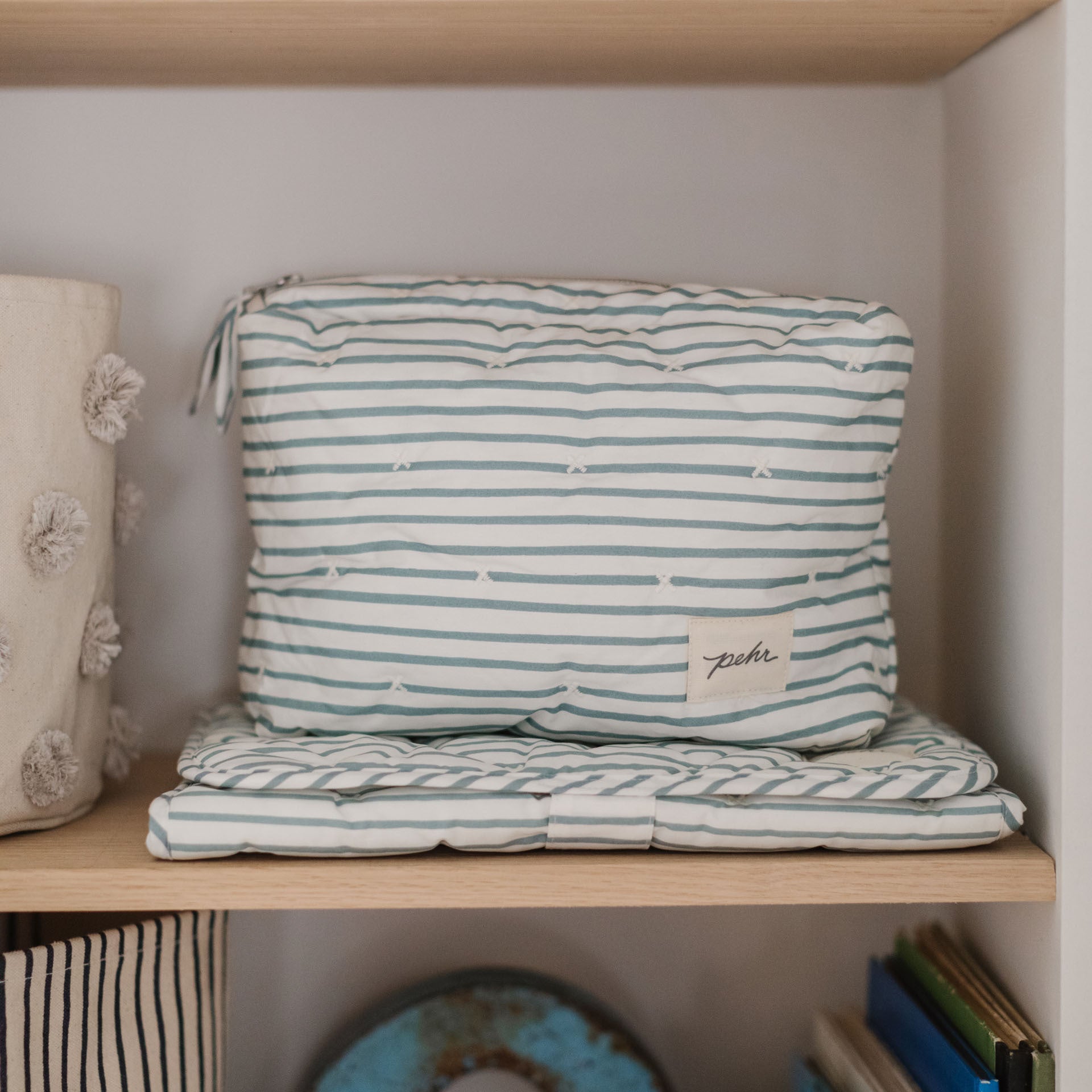 Pehr-Striped On the Go Portable Changing Pad-Stripes Away Deep Sea-6