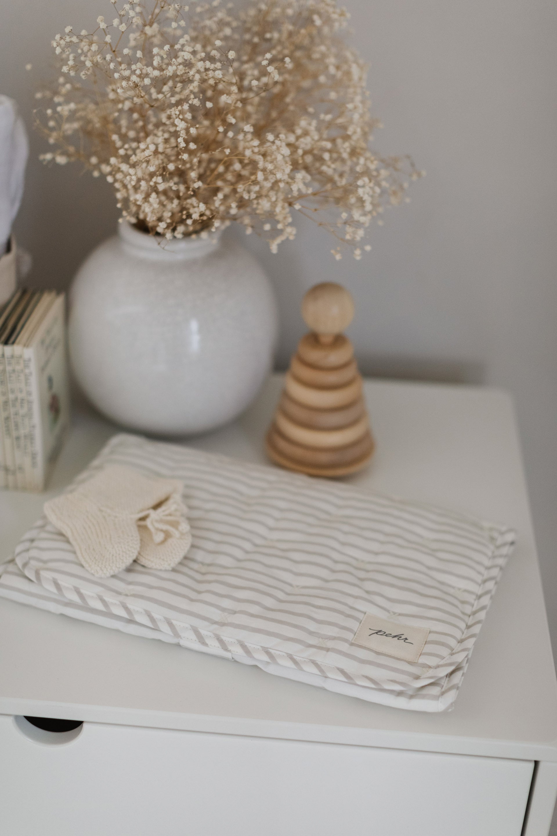 Pehr-Striped On the Go Portable Changing Pad-Stripes Away Pebble Grey-3