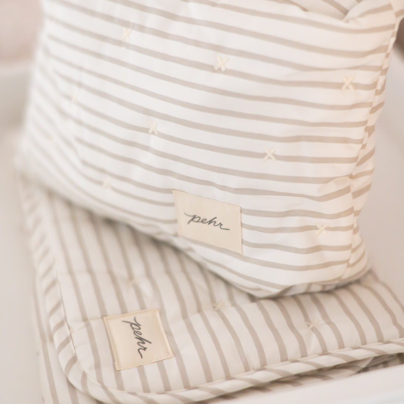 Pehr-On The Go Pouch-Stripes Away Pebble Grey-3