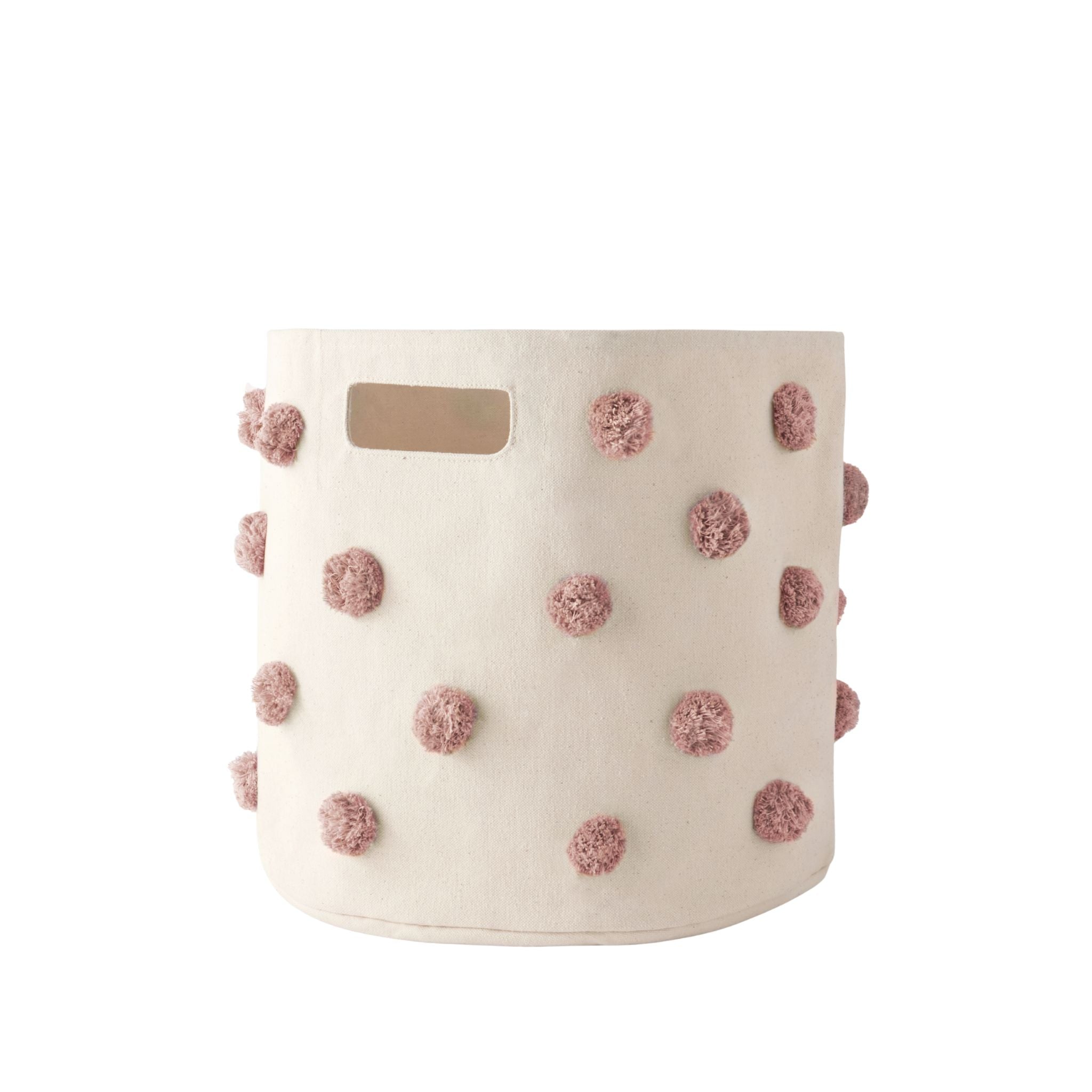 Pom Pom Basket Bin - Rose Pink