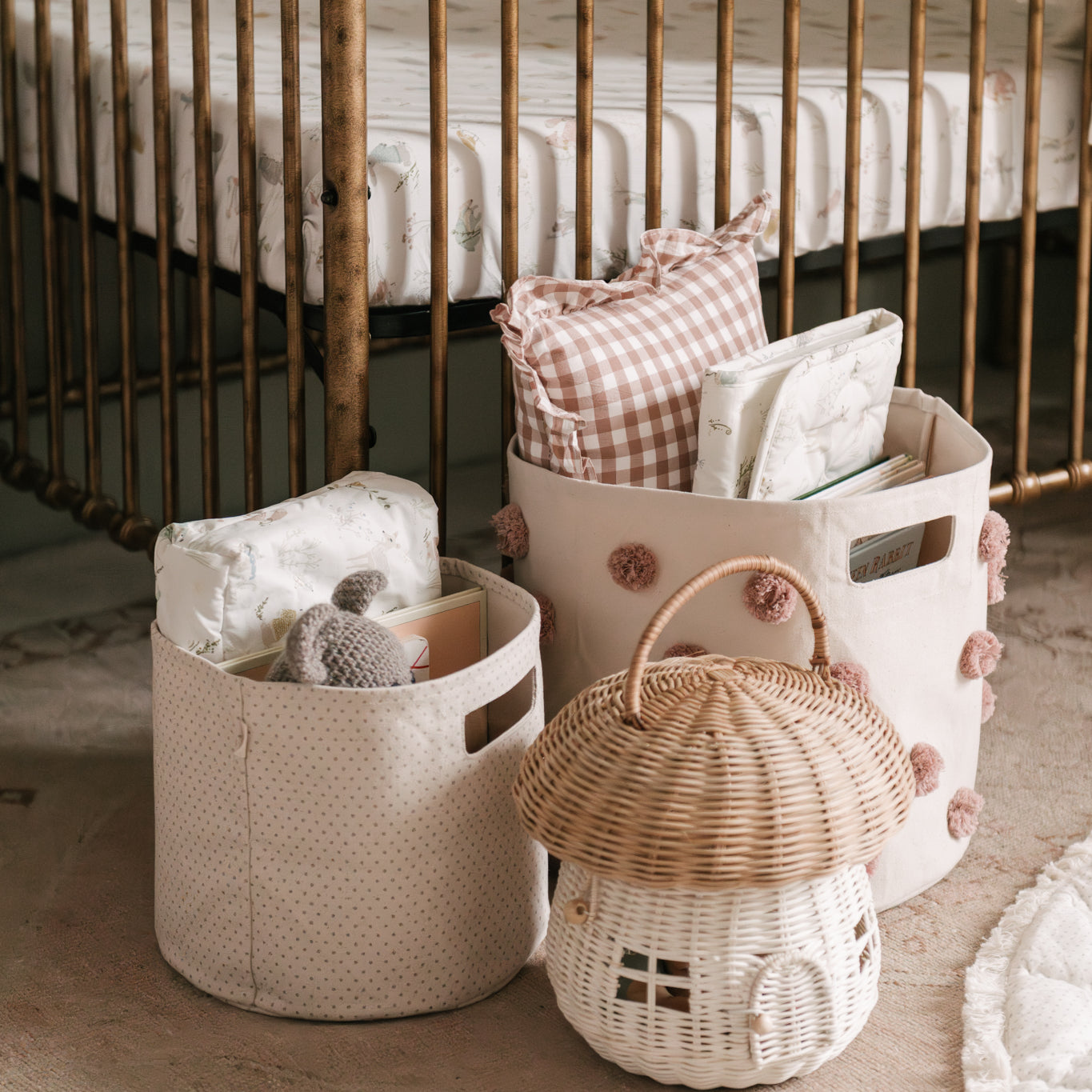 pom basket bin rose pink
