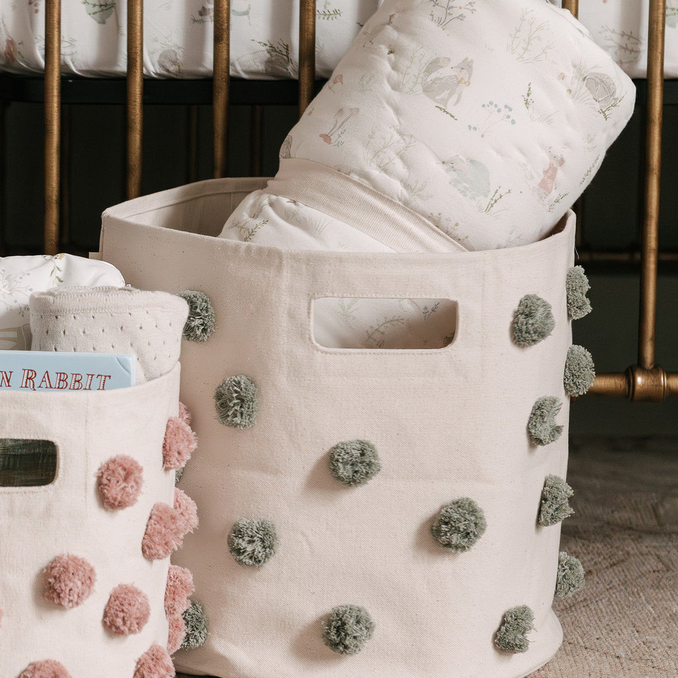 pom basket bin sage