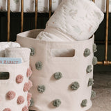 Pom Pom Basket Bin - Sage