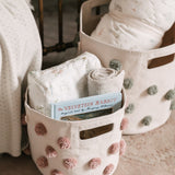 Pom Pom Basket Bin - Sage
