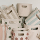 Pom Pom Basket Bin - Sage