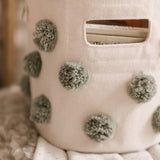 Pom Pom Basket Mini - Sage
