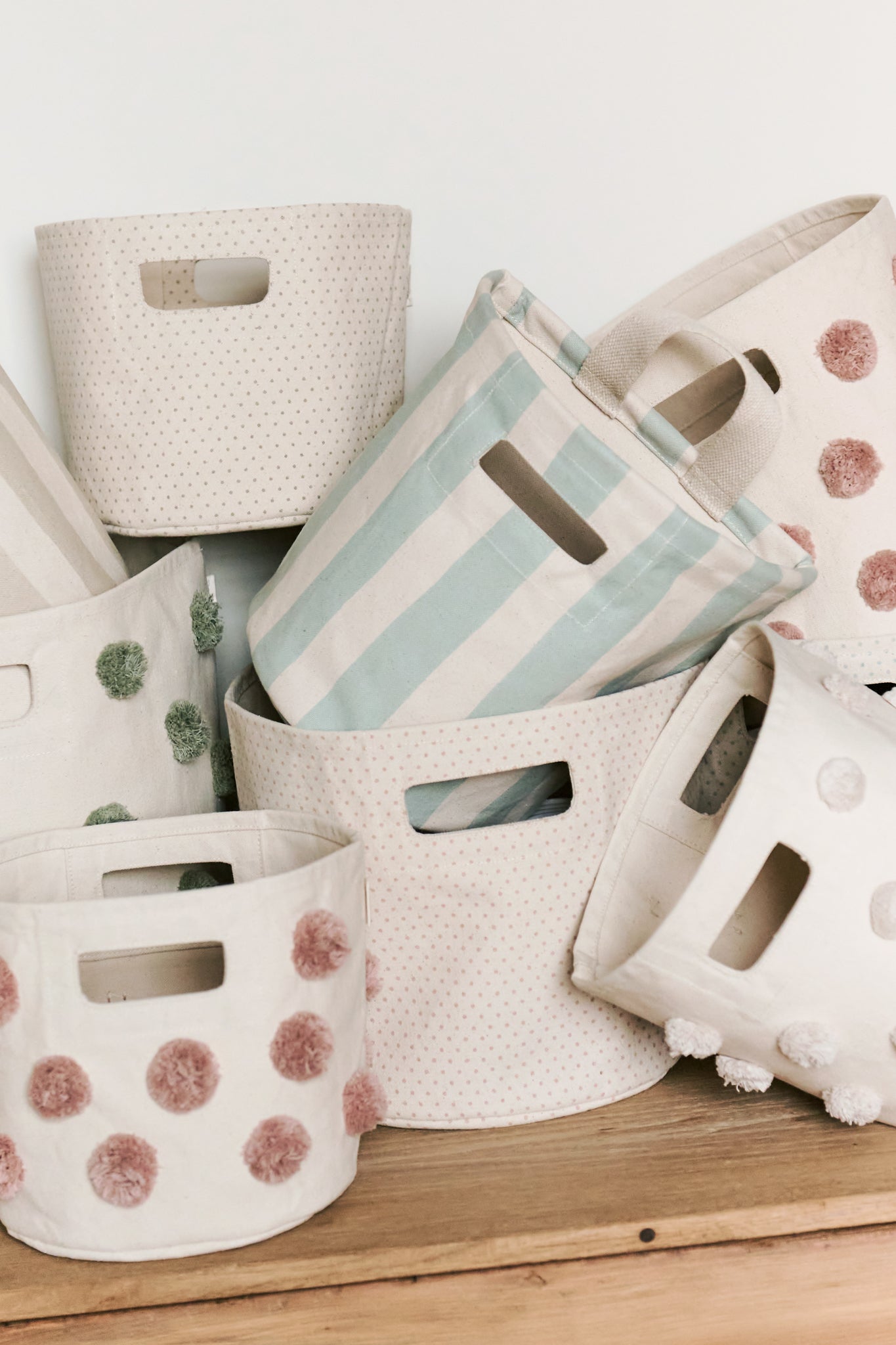 Pom Pom Basket Pint - Rose Pink