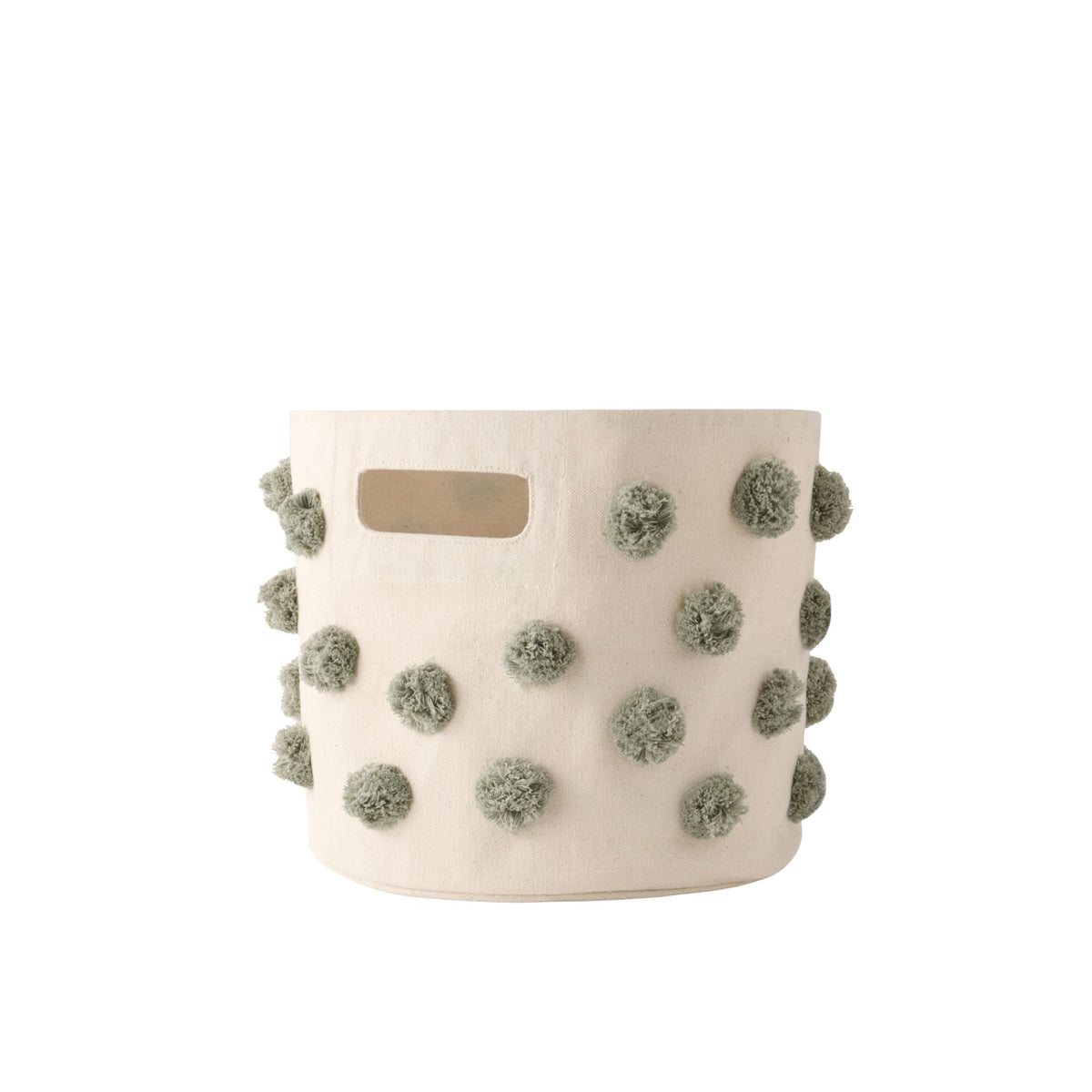 pom basket pint sage in greens pattern