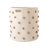 pom hamper rose pink in pinks pattern w/ring