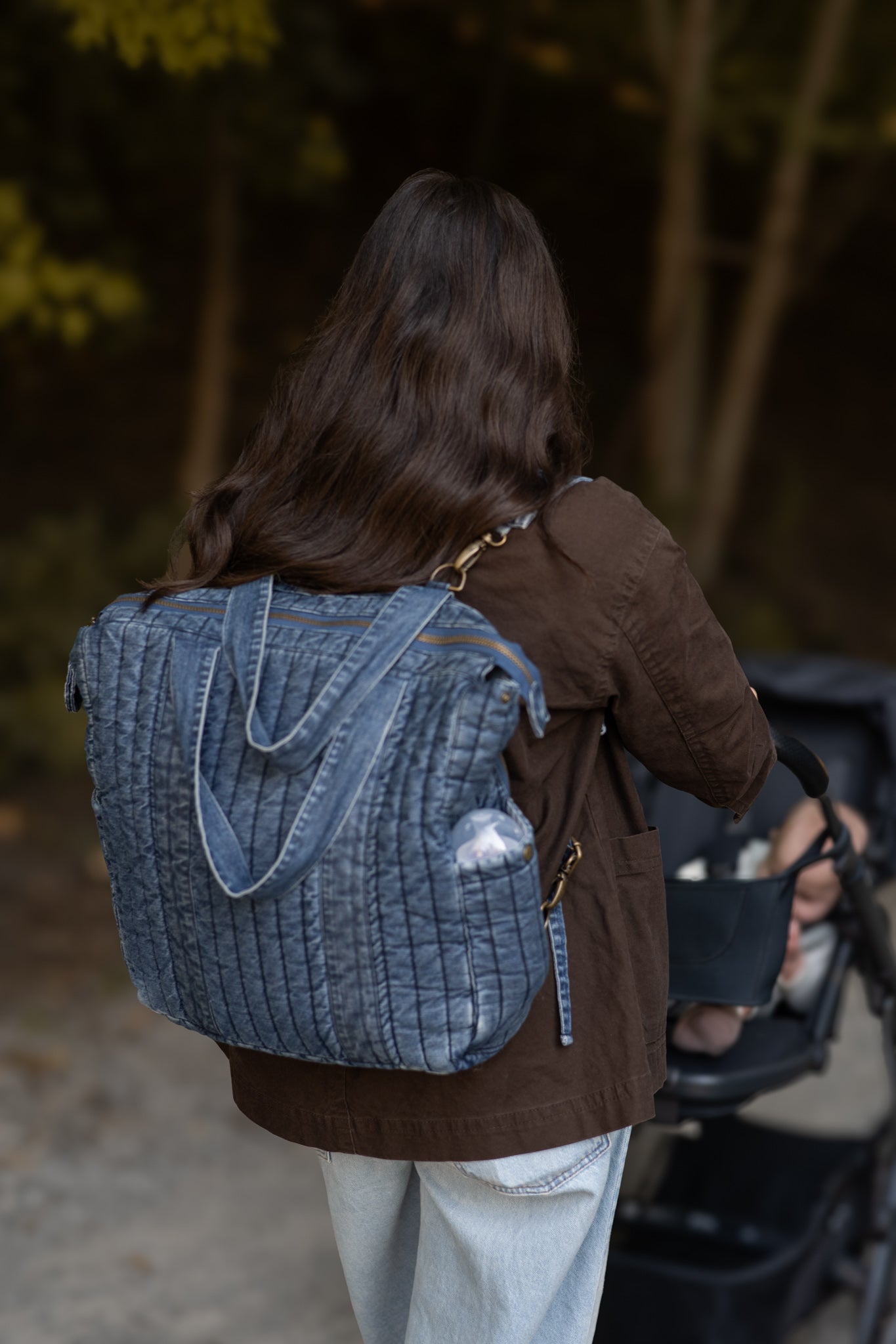Pehr-Convertible Denim Diaper Bag-Vintage Wash-3