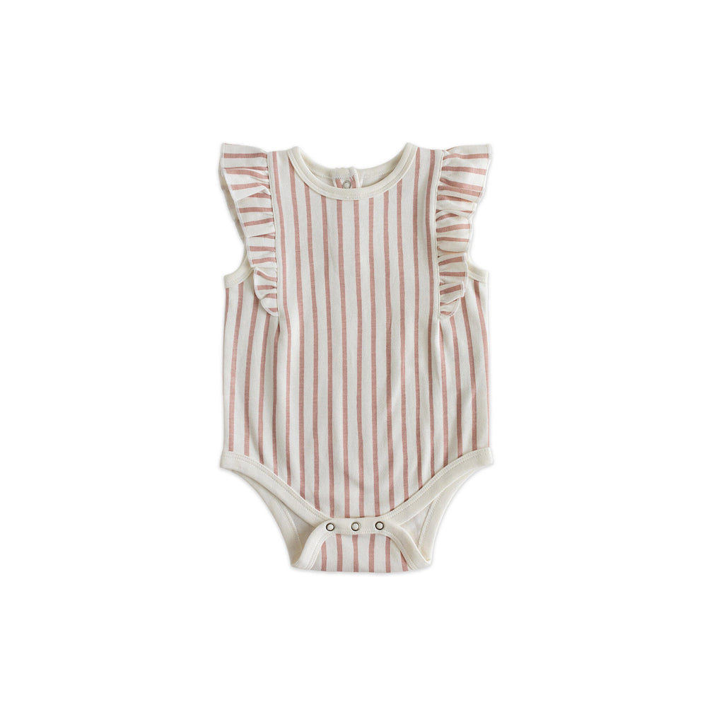 sleeveless ruffle one piece stripes away peony in pinks pattern pehr 1