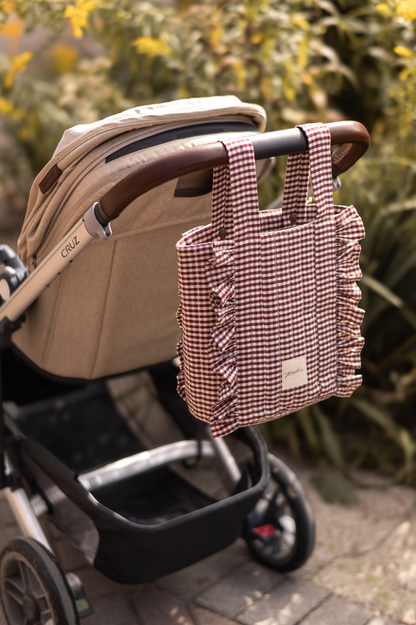 Pehr-Bucket Stroller Organizer Set-Mulberry-2