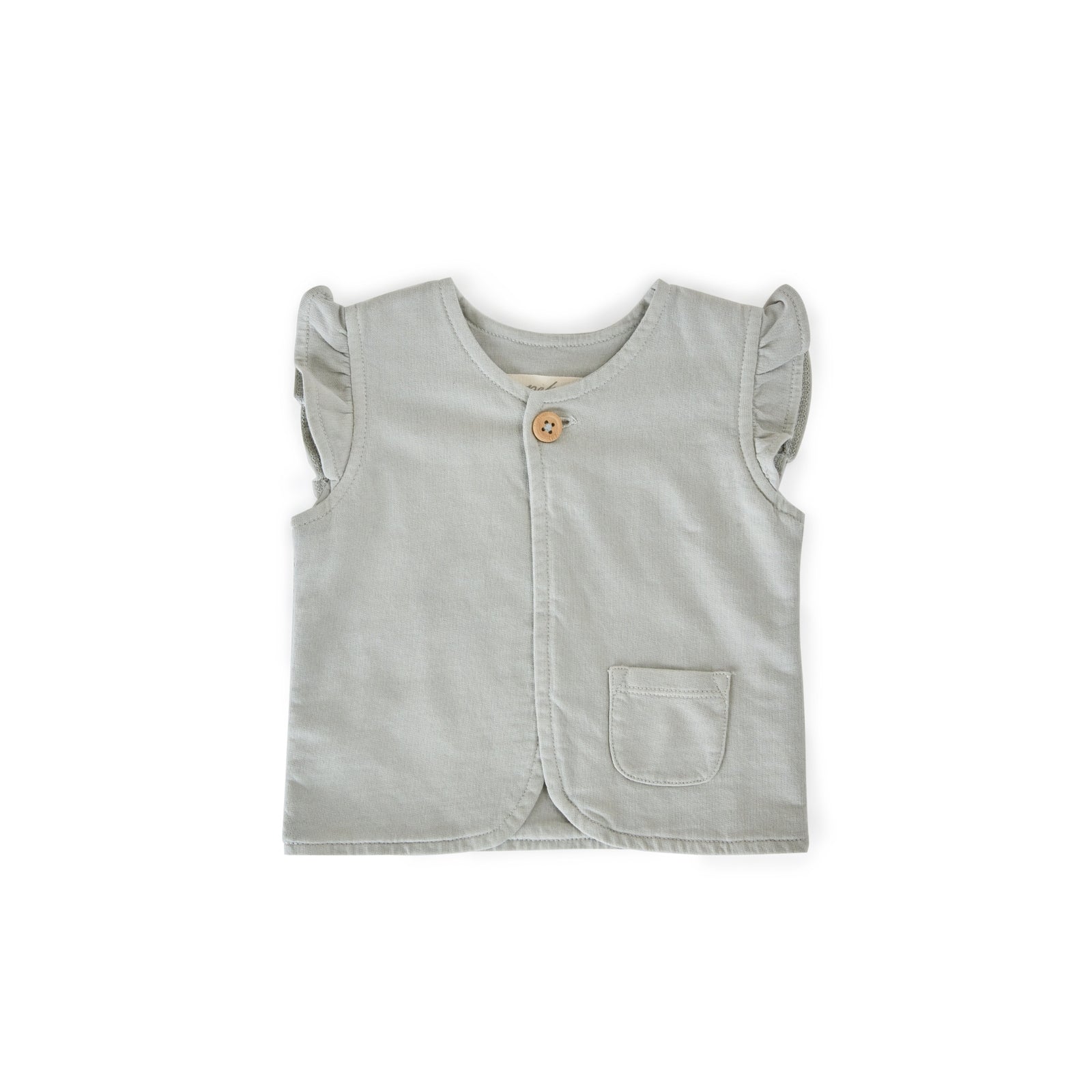 French Terry Ruffle Vest Top Pehr Soft Sea 0 - 6 mos. 
