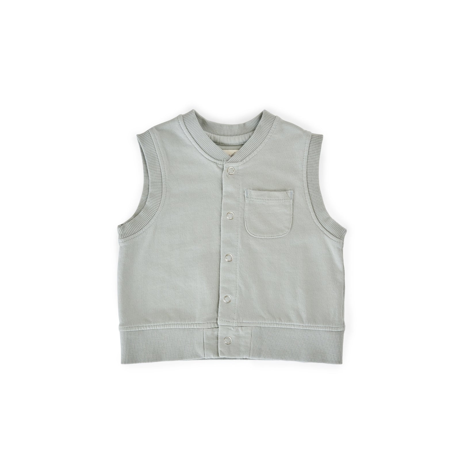 French Terry Patch Pocket Vest Top Pehr Soft Sea 0 - 6 mos. 