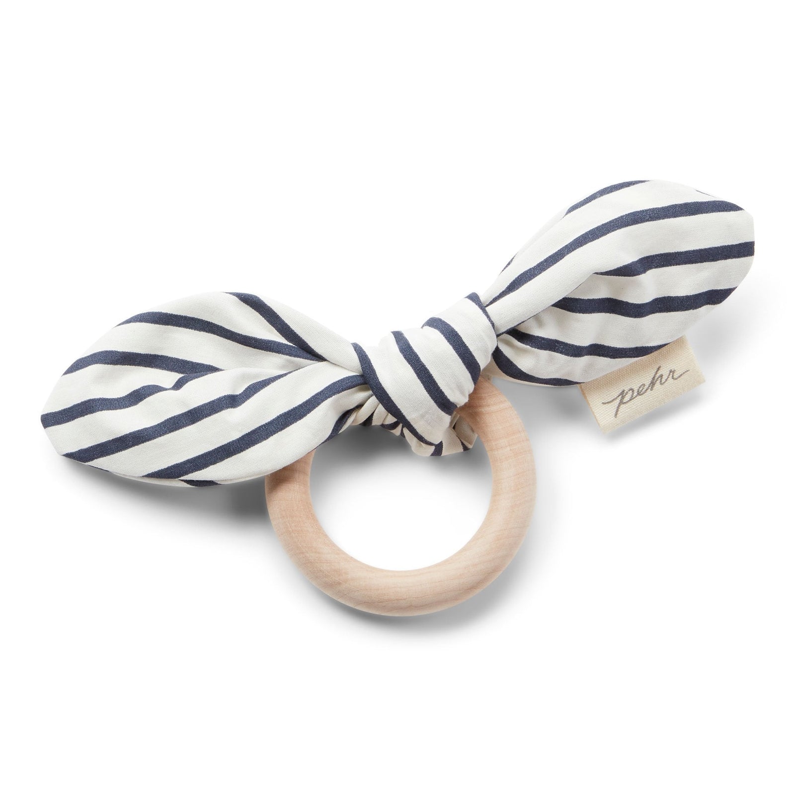 Striped On The Go Teether Teether Pehr Stripes Away Ink Blue  