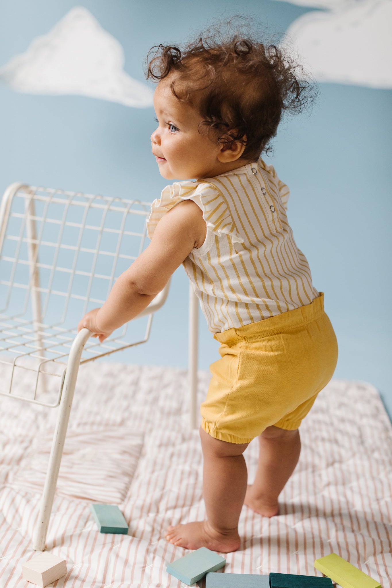 Pehr-Sleeveless Ruffle One-Piece-Stripes Away Marigold-4
