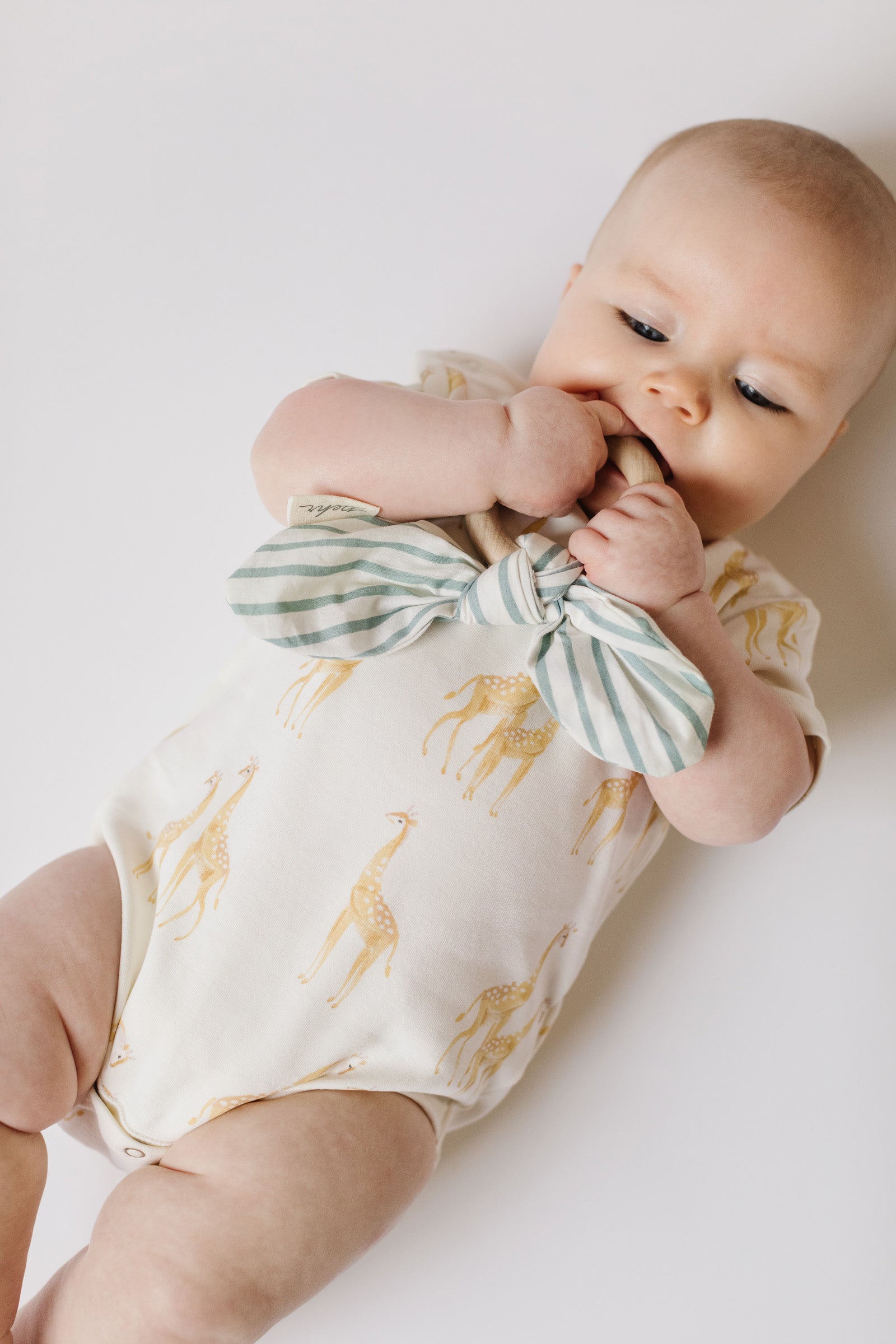 Pehr-Short Sleeve Shoulder Snap One-Piece-Follow Me Giraffe-2