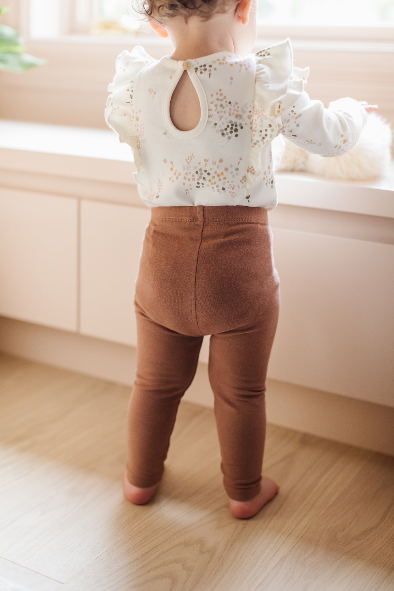 Mikky baby leggings in leopard terracotta cotton jersey - Marlot Paris
