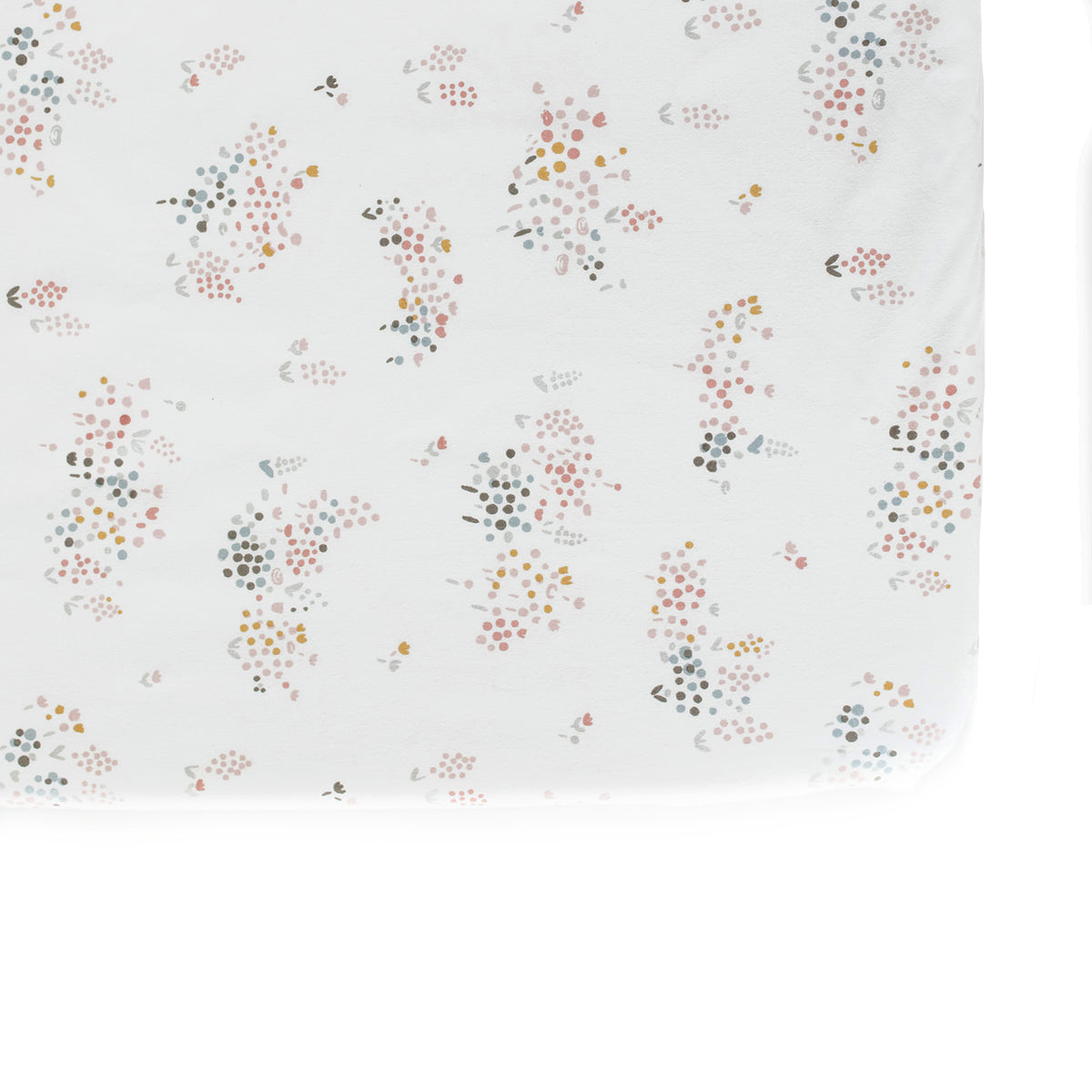 crib sheet flower patch in pinks pattern pehr 1