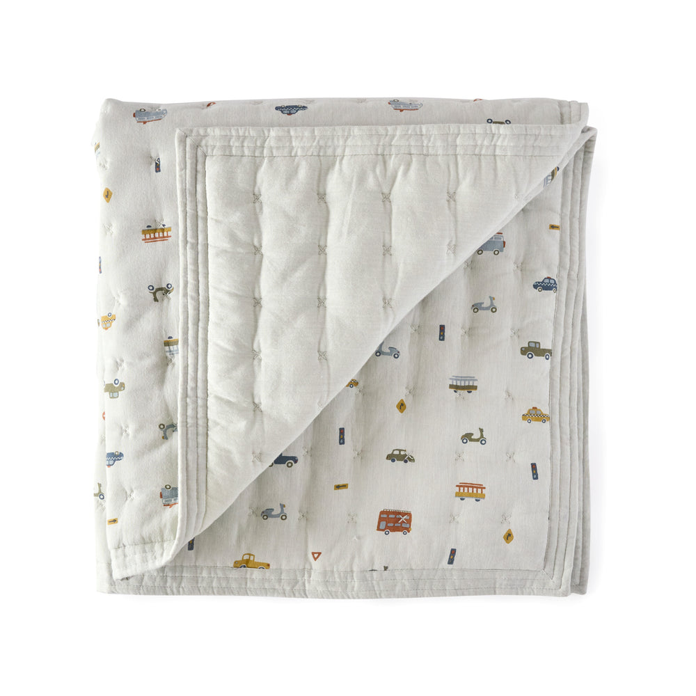 Quilted Chambray Blanket Quilts & Blankets Pehr Rush Hour  