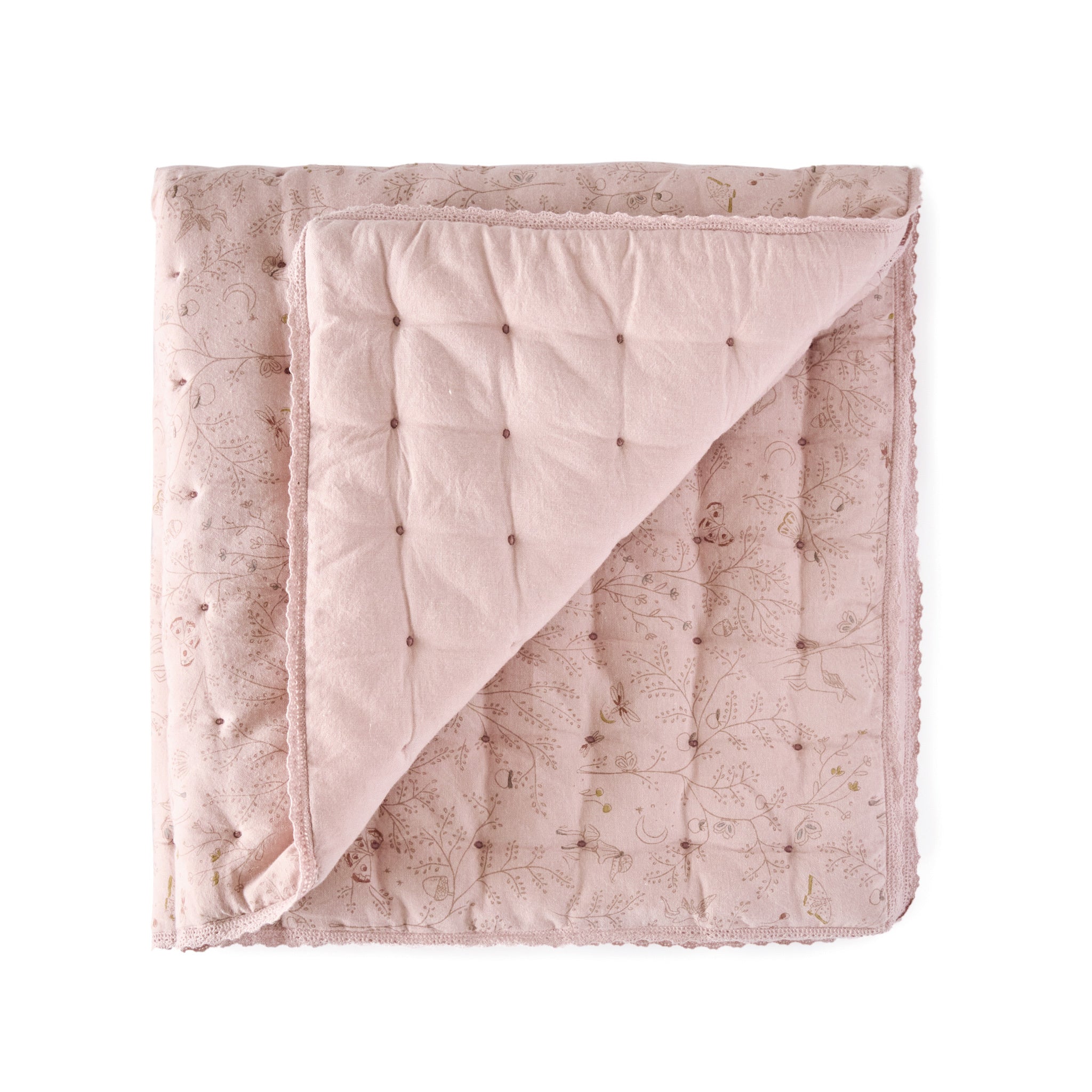 Pehr-Quilted Chambray Blanket-Secret Garden-1