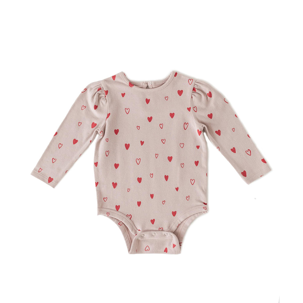 Sweetheart Puff Sleeve One-Piece One-Piece Pehr Sweetheart, Pale Pink 0 - 3 mos. 