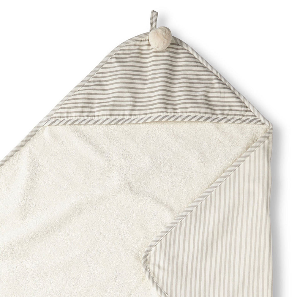 Striped Hooded Towel Hooded Towel Pehr Stripes Away Pebble Grey  
