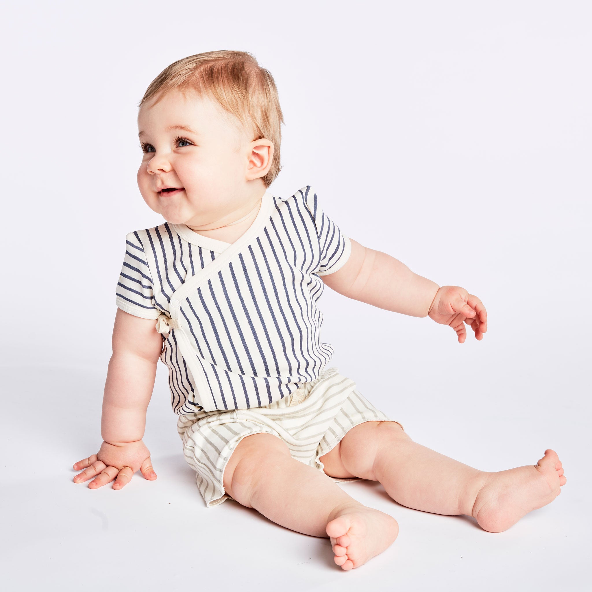 Pehr-Short Sleeve Kimono One-Piece-Stripes Away Ink Blue-3