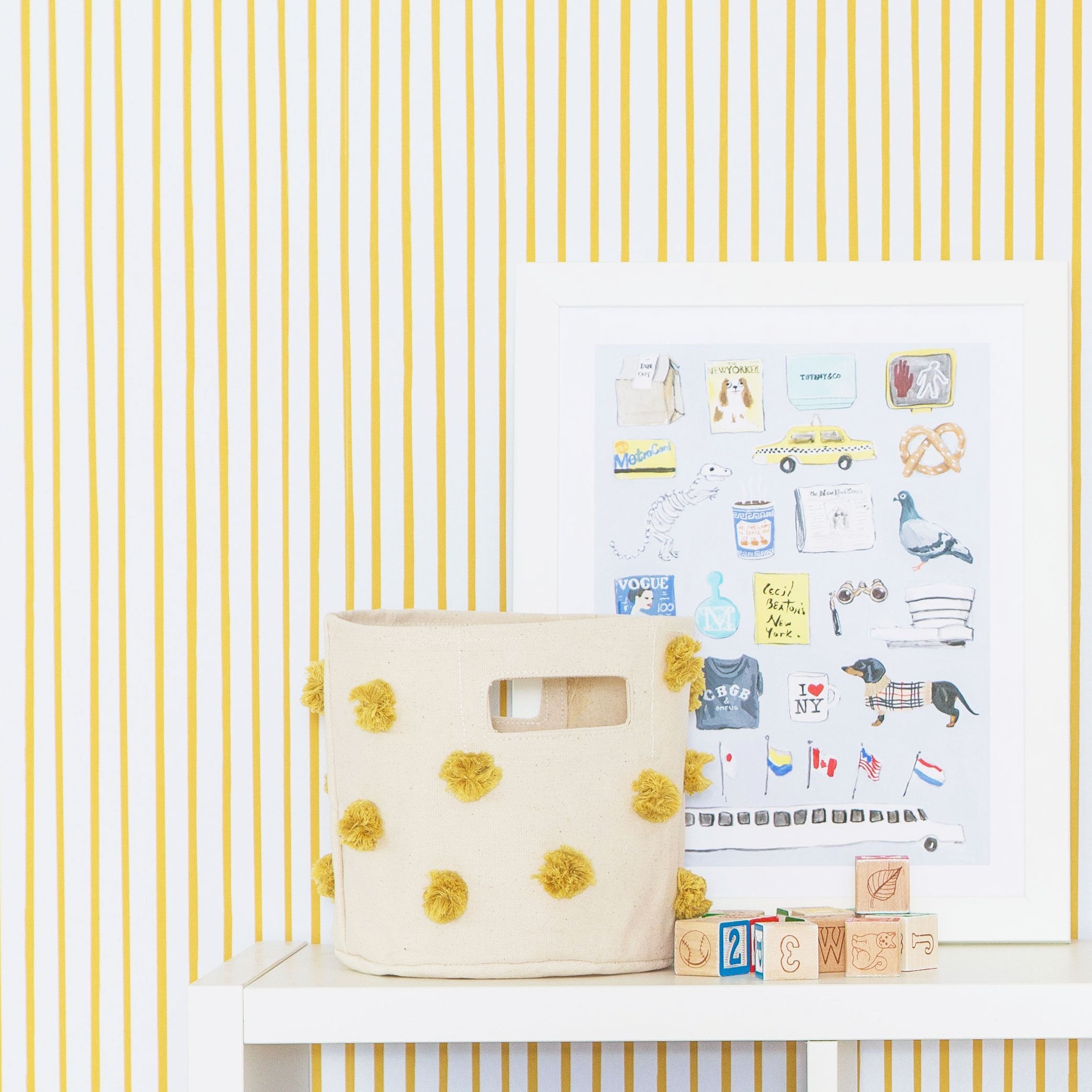 Pehr-Chasing Paper X Pehr Wallpaper-Stripes Away Marigold-2