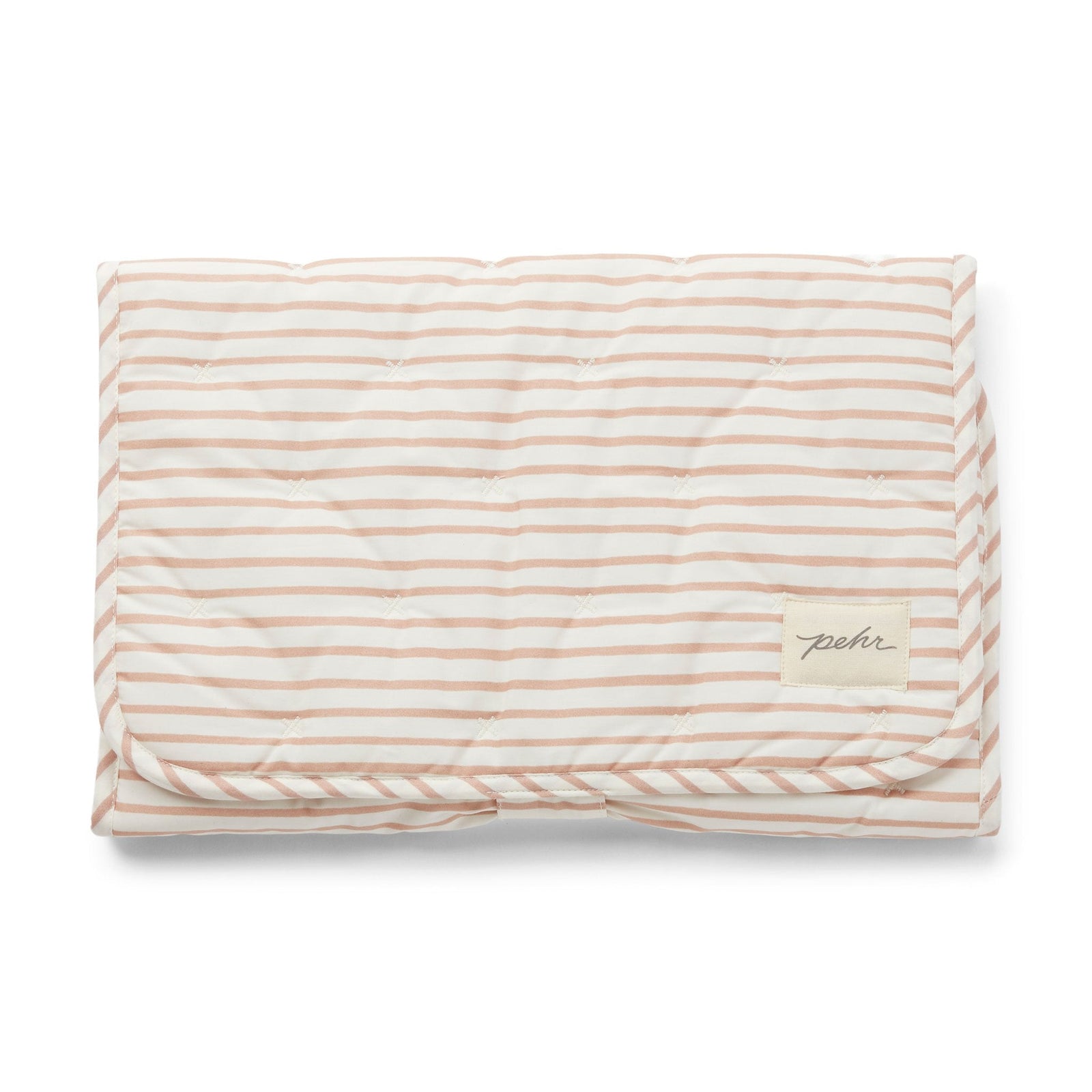 Striped On the Go Portable Changing Pad Changing Pad Pehr Stripes Away Rose Pink  